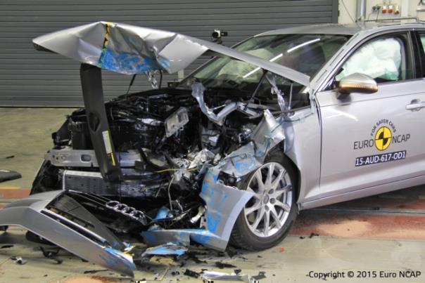 Audi A4 im Euro-NCAP-Crashtest.  Foto:Auto-Medienportal.Net/Euro NCAP